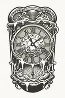 melting clock tattoo design idea