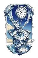 persistence of memory dali melting clock tattoo design idea
