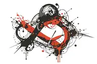 simple infinity symbol and C letter tattoo design idea