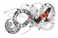 simple infinity symbol and letter C tattoo design idea