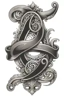 infinity symbol with letter C and letter L tattoo design idea