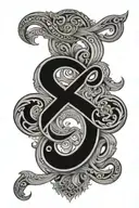 infinity symbol with letter C and letter L tattoo design idea