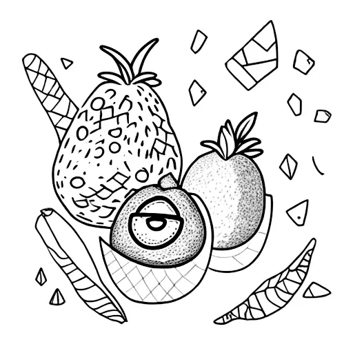 4 avocados together. 1 big one, 1 slightly smaller, 1 medium and a small one tattoo design idea