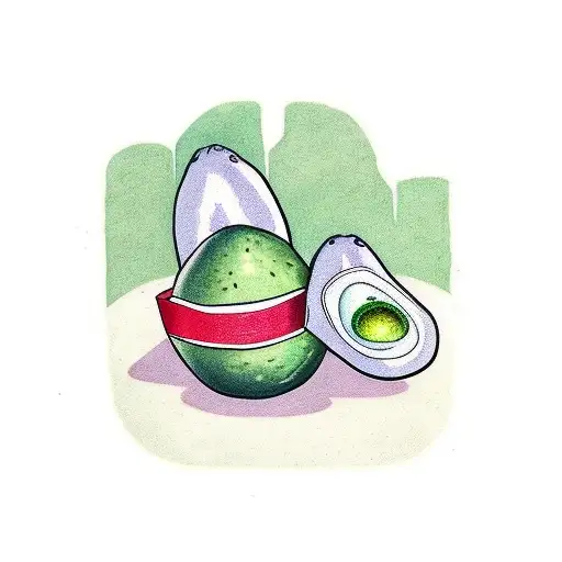 4 avocados together. 1 big one, 1 slightly smaller, 1 medium and a small one tattoo design idea