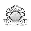 a triathlete crab cycling on the beach tattoo design idea