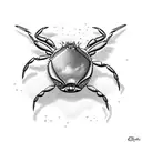 a triathlete crab cycling on the beach tattoo design idea