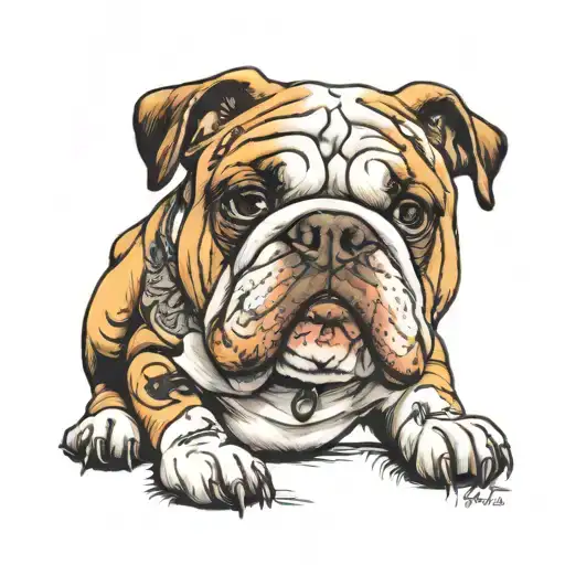 Gonzalez Name old English bulldog tattoo design idea