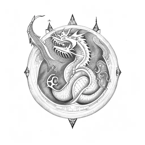 Libra with dragon tattoo design idea