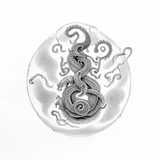 ydrasil with jormungandr  tattoo design idea