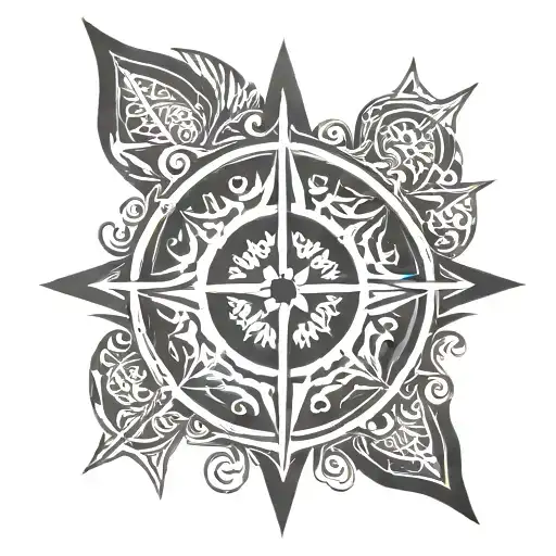 Nordic compass tattoo design idea