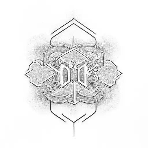 the number 104 as an ambigram tattoo design idea