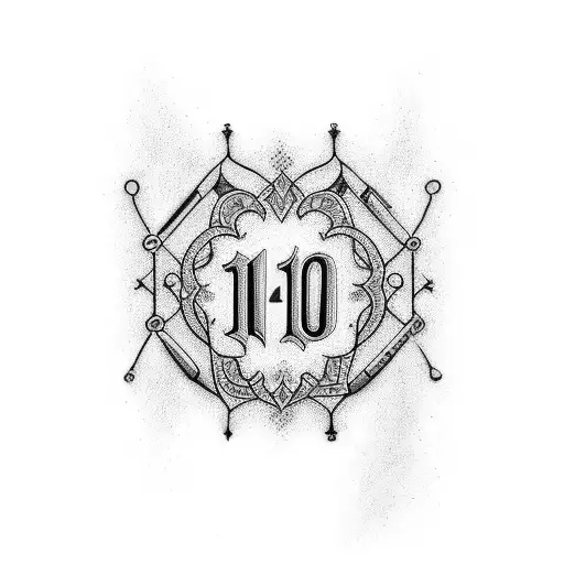 the number 104 as an ambigram tattoo design idea