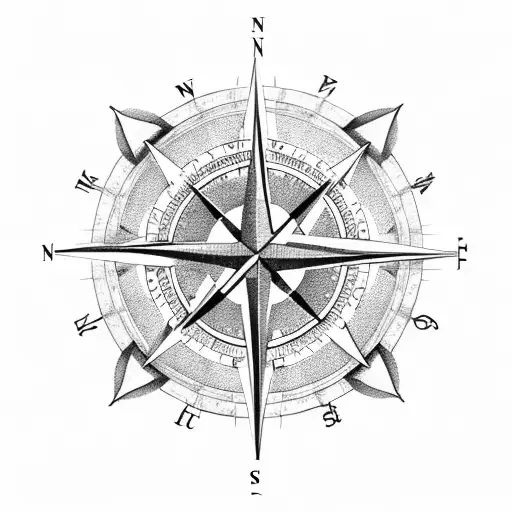 compass rose with my twins Nolan and Keller and wife Anne names replacing the directions.  tattoo design idea