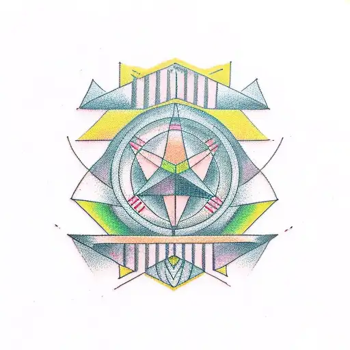 building, two lines, geometry tattoo design idea