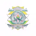 building, two lines, geometry tattoo design idea