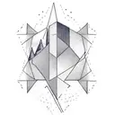 building, two lines, geometry tattoo design idea