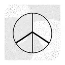 minimalistic peace sign with sharp lines tattoo design idea