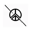minimalistic peace sign with sharp lines tattoo design idea