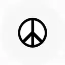 minimalistic peace sign with sharp lines tattoo design idea