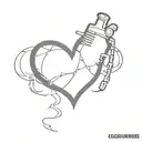 American idiot heart grenade tattoo design idea