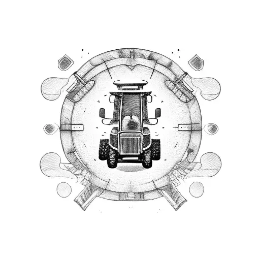 tractor  tattoo design idea