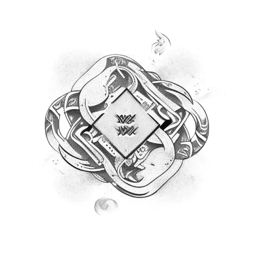 Motivational phrase intertwined with dollar signs tattoo design idea