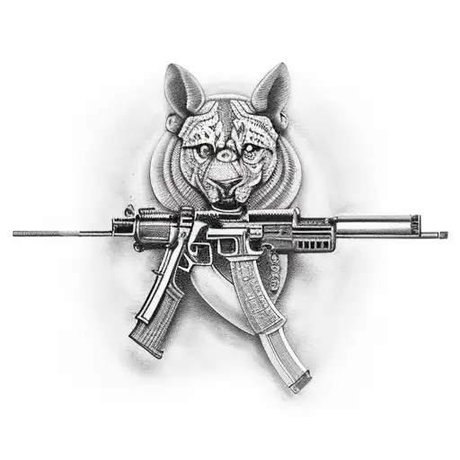 rifle tattoo design idea