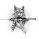 rifle tattoo design idea