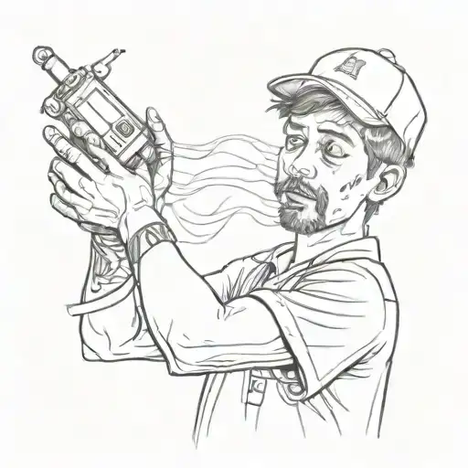 boy showing molotov bomb tattoo design idea