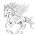 pegasus horse tattoo design idea