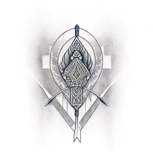 Indian shooting arrow tattoo design idea
