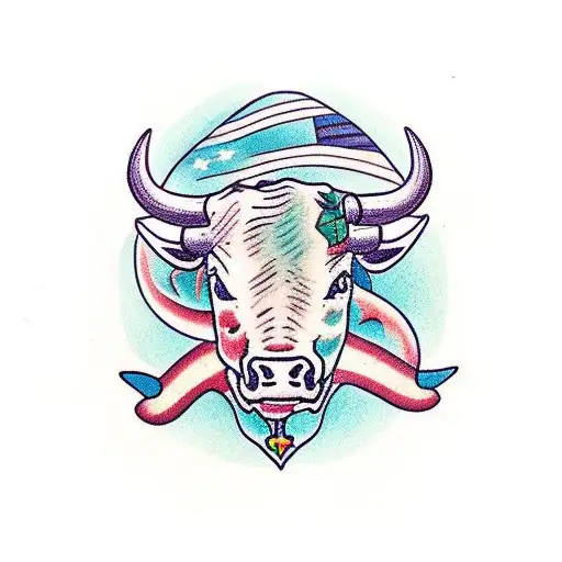 a bucking bull tattoo design idea
