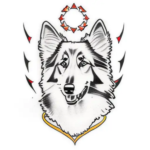 rough collie German shepherd  tattoo design idea