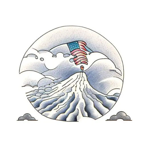 wheat field overlooking mountains tattoo design idea