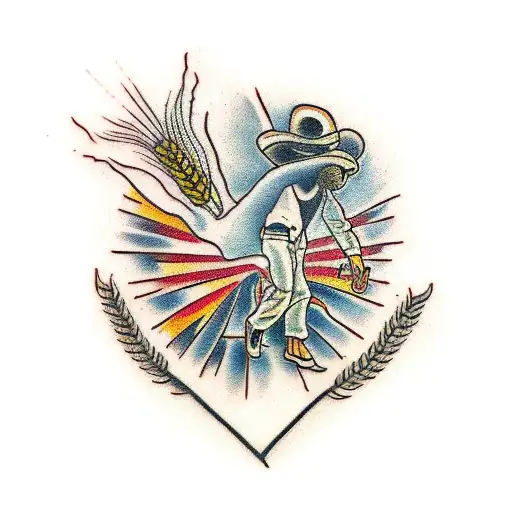 wheat field tattoo design idea