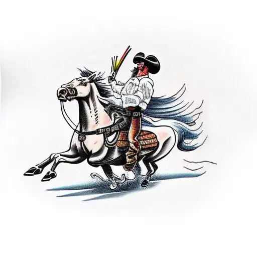 cowboy duel tattoo design idea
