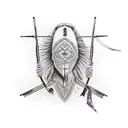 native shooting bow and arrow tattoo design idea