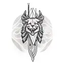 native shooting bow and arrow tattoo design idea