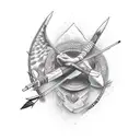 native shooting bow and arrow tattoo design idea