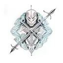 native shooting bow and arrow tattoo design idea