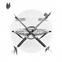 native shooting bow and arrow tattoo design idea