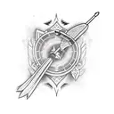 native shooting bow and arrow tattoo design idea