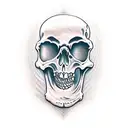 skeleton playing guitar tattoo design idea