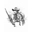 cowboy duel tattoo design idea