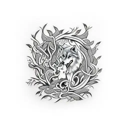 spine tattoo chain intertwined with vines with narcissus, deadly night shade and wolf's bane flowers tattoo design idea