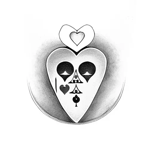 ace of hearts card tattoo design idea