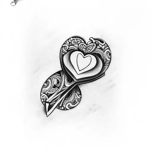 ace of hearts fine line tattoo design idea