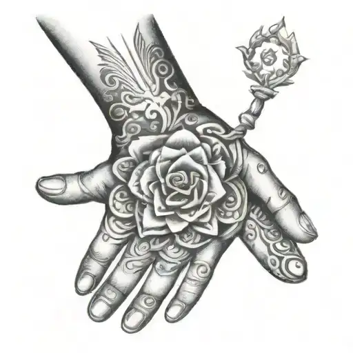 2002 under 444 on the wrist and lower hand tattoo design idea