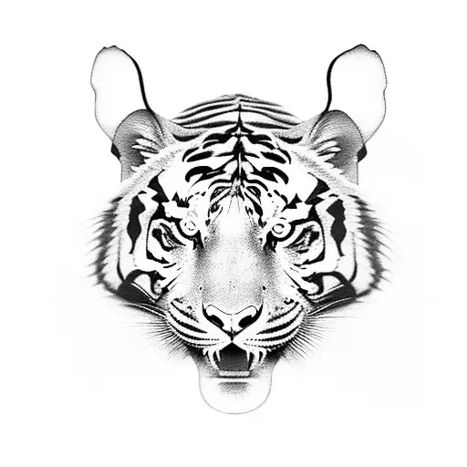 asian tiger rambo tattoo design idea