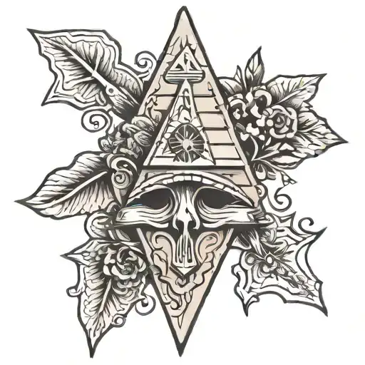 Arrowhead with camping and cross inside with the words DONA NOBIS PACEM inside     tattoo design idea